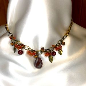 Women’s Bead Necklace and Matching Earrings.  Beautiful Colored Beads